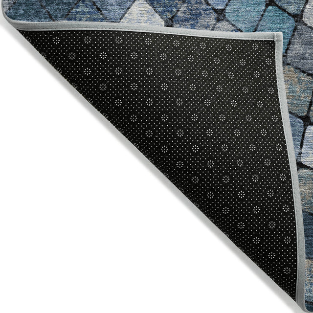 Addison Chantille ACN2216 Geometric Machine Made Transitional Navy Rug