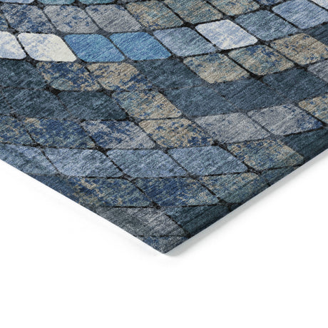 Addison Chantille ACN2216 Geometric Machine Made Transitional Navy Rug