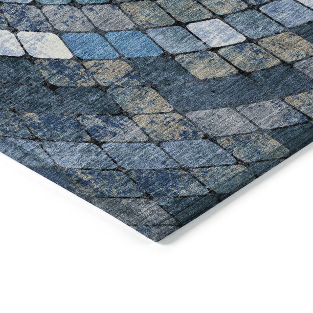 Addison Chantille ACN2216 Geometric Machine Made Transitional Navy Rug