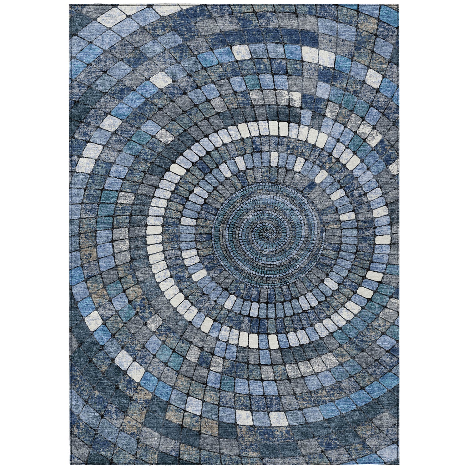 Addison Chantille ACN2216 Geometric Machine Made Transitional Navy Rug