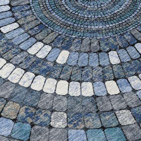 Addison Chantille ACN2216 Geometric Machine Made Transitional Navy Rug