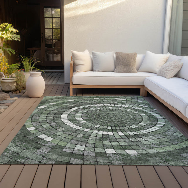 Addison Chantille ACN2216 Geometric Machine Made Transitional Sage Rug