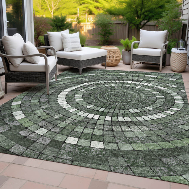 Addison Chantille ACN2216 Geometric Machine Made Transitional Sage Rug