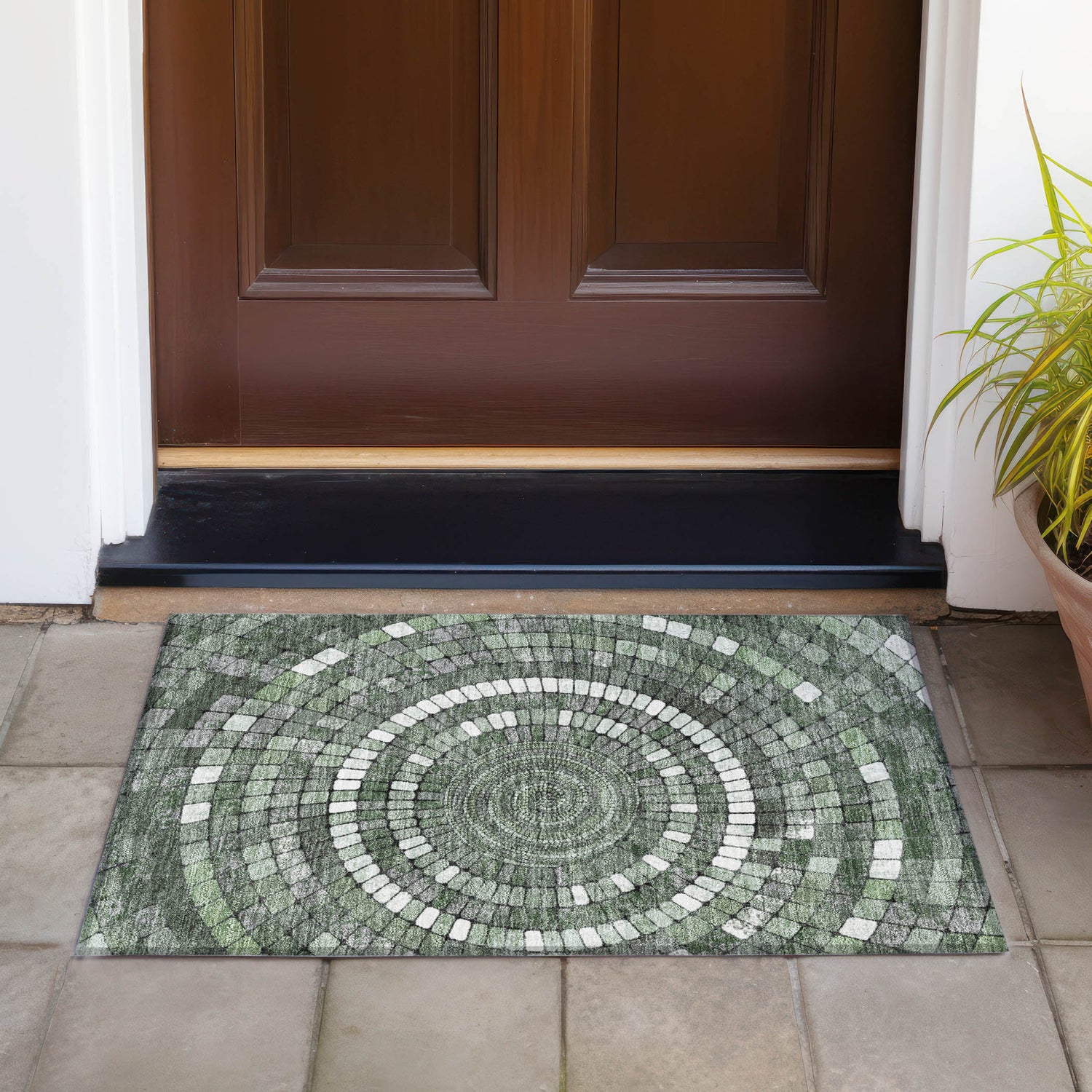 Addison Chantille ACN2216 Geometric Machine Made Transitional Sage Rug