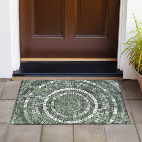 Addison Chantille ACN2216 Geometric Machine Made Transitional Sage Rug