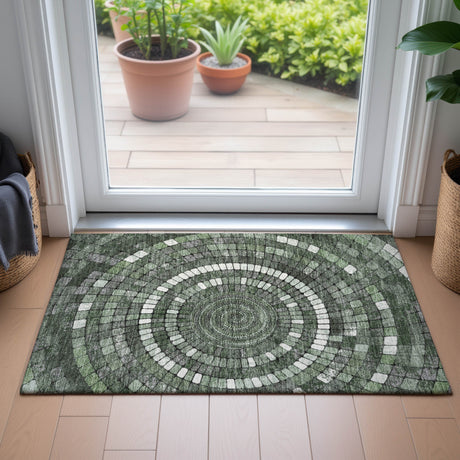 Addison Chantille ACN2216 Geometric Machine Made Transitional Sage Rug