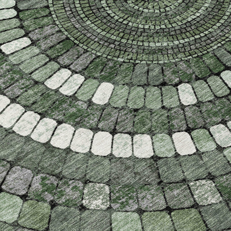 Addison Chantille ACN2216 Geometric Machine Made Transitional Sage Rug