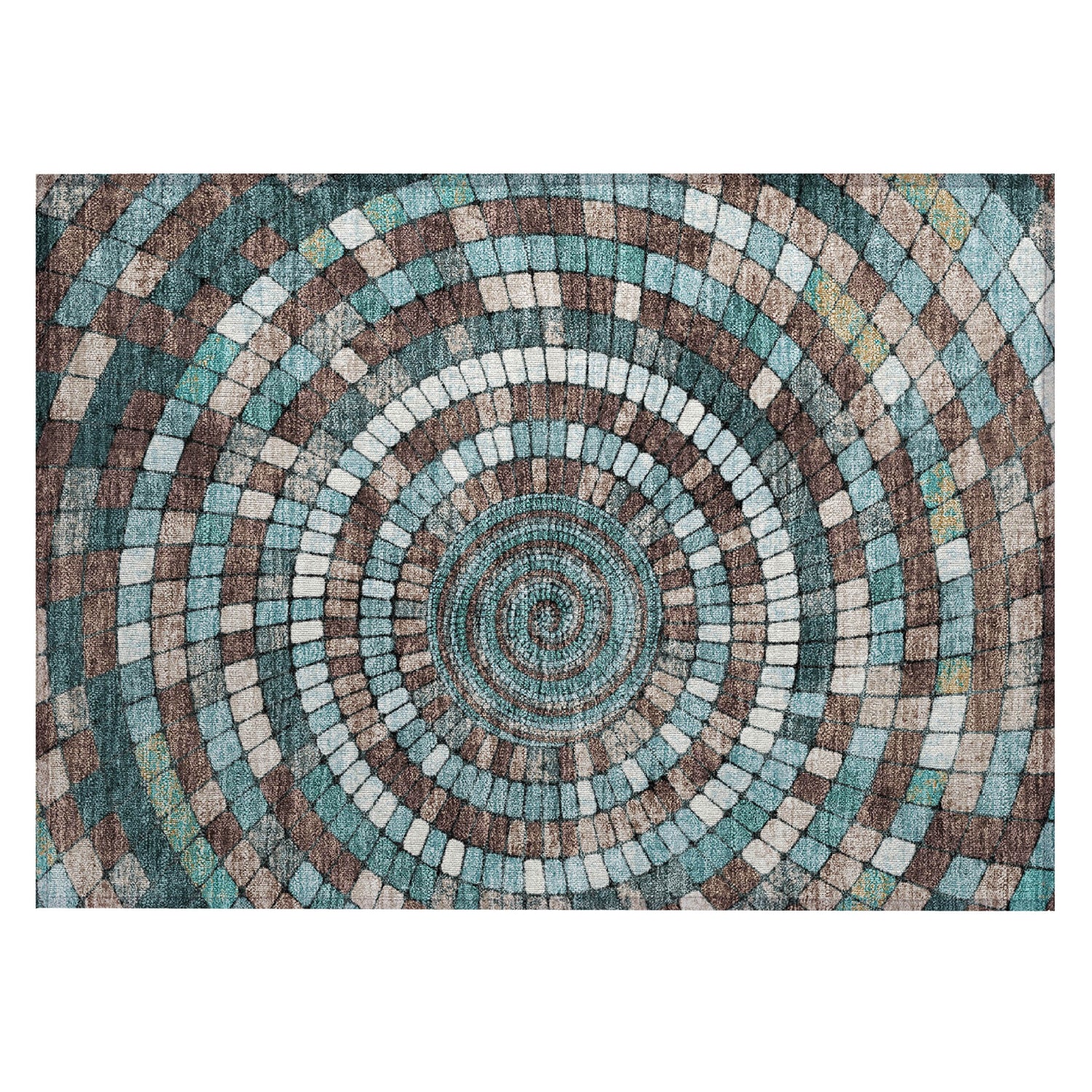 Addison Chantille ACN2216 Geometric Machine Made Transitional Teal Rug