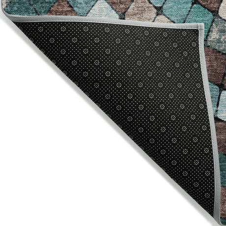 Addison Chantille ACN2216 Geometric Machine Made Transitional Teal Rug