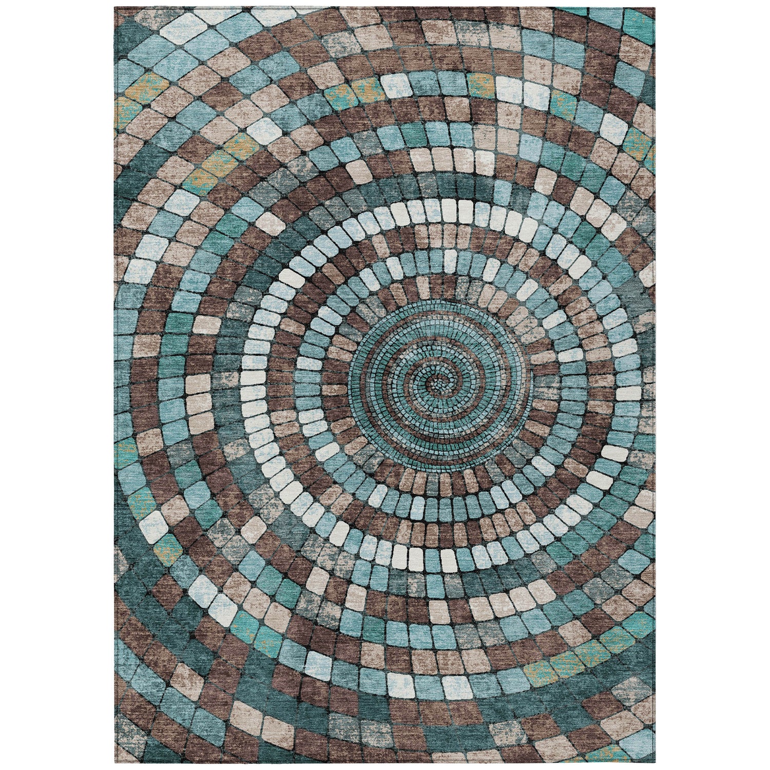 Addison Chantille ACN2216 Geometric Machine Made Transitional Teal Rug