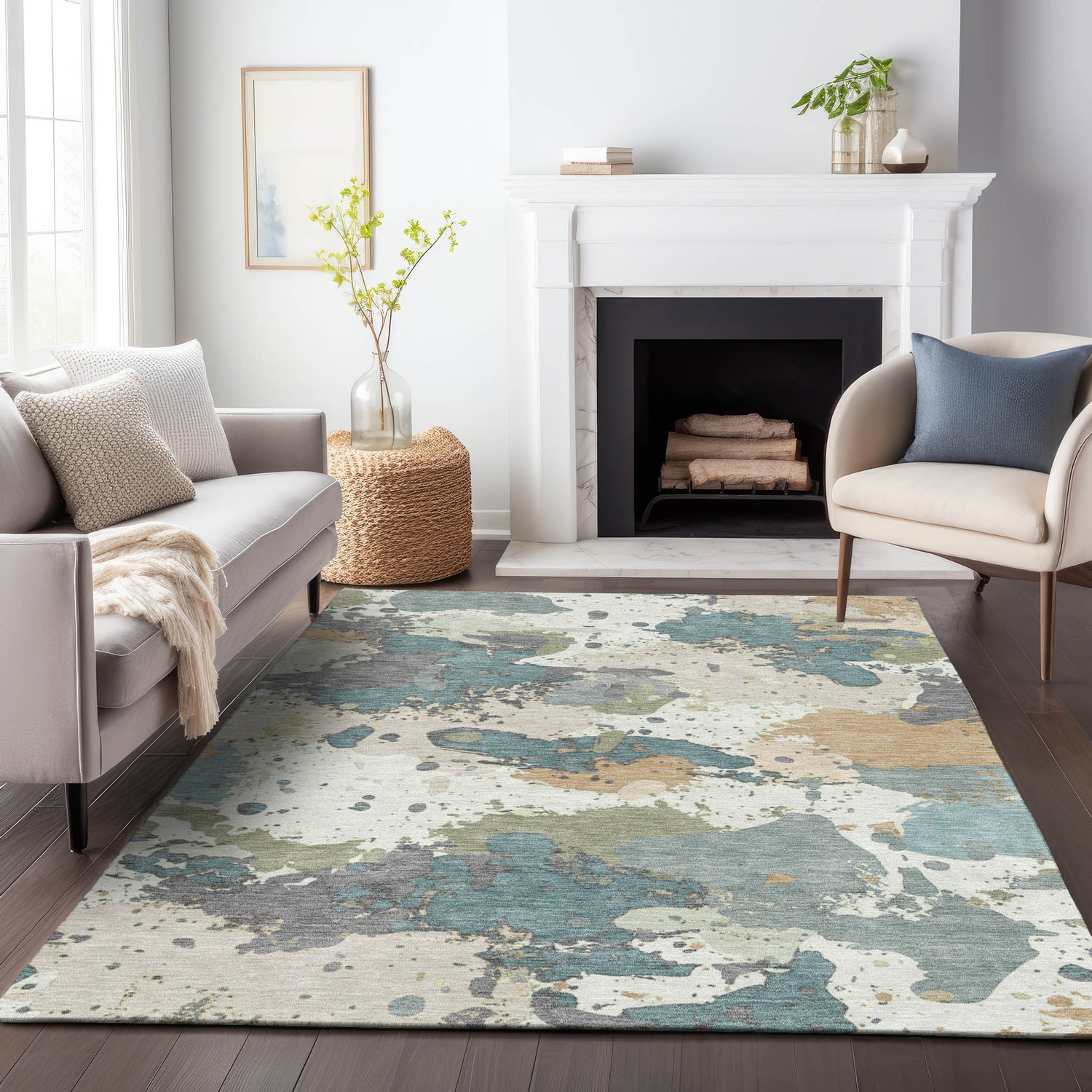 Addison Chantille ACN2217 Modern Machine Made Transitional Seafoam Rug