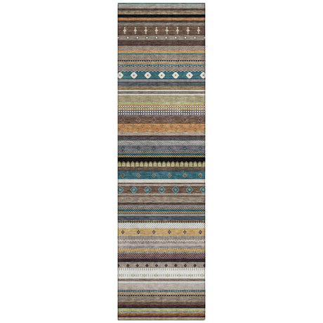 Addison Chantille ACN2218 Stripes Machine Made Transitional Brown Rug