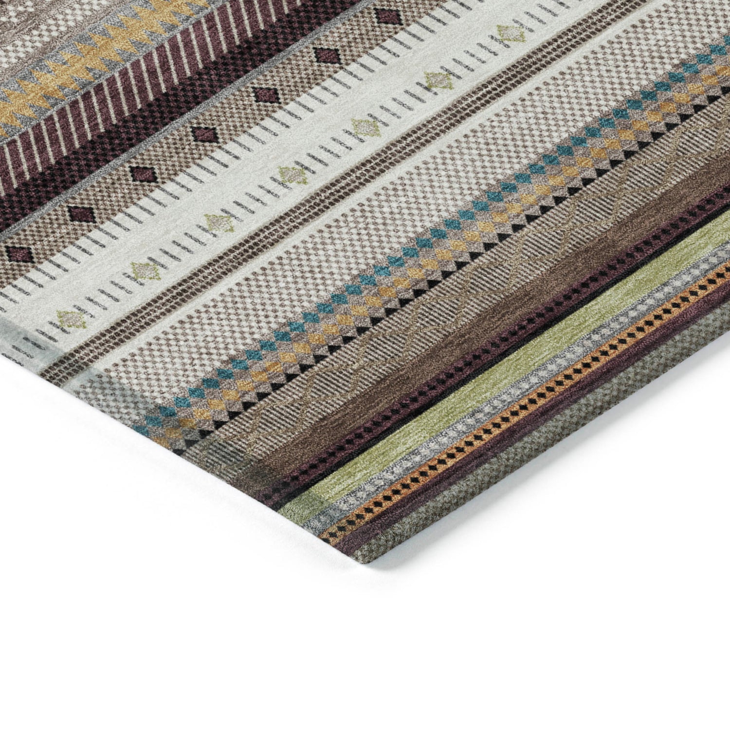 Addison Chantille ACN2218 Stripes Machine Made Transitional Brown Rug