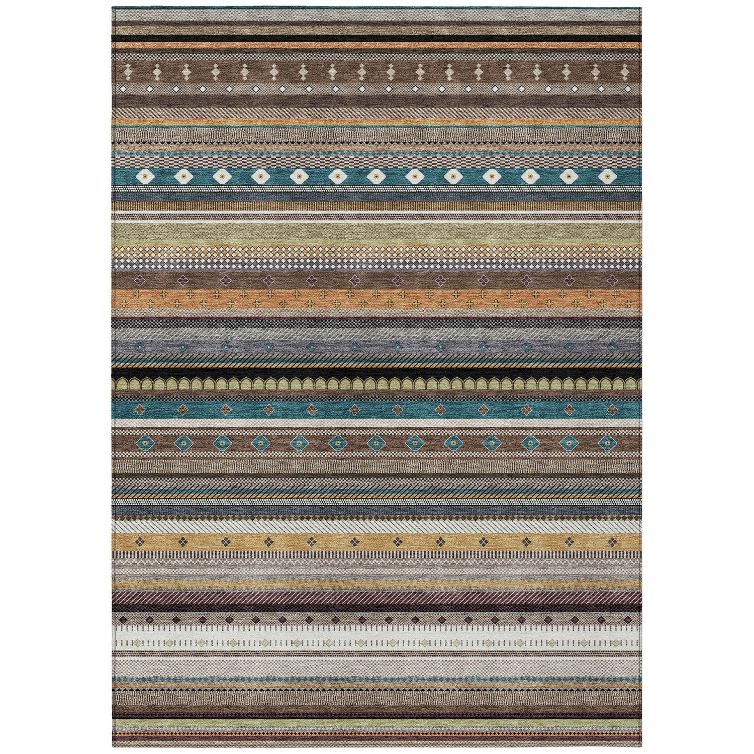 Addison Chantille ACN2218 Stripes Machine Made Transitional Brown Rug