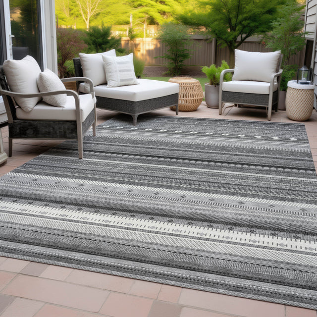 Addison Chantille ACN2218 Stripes Machine Made Transitional Gray Rug