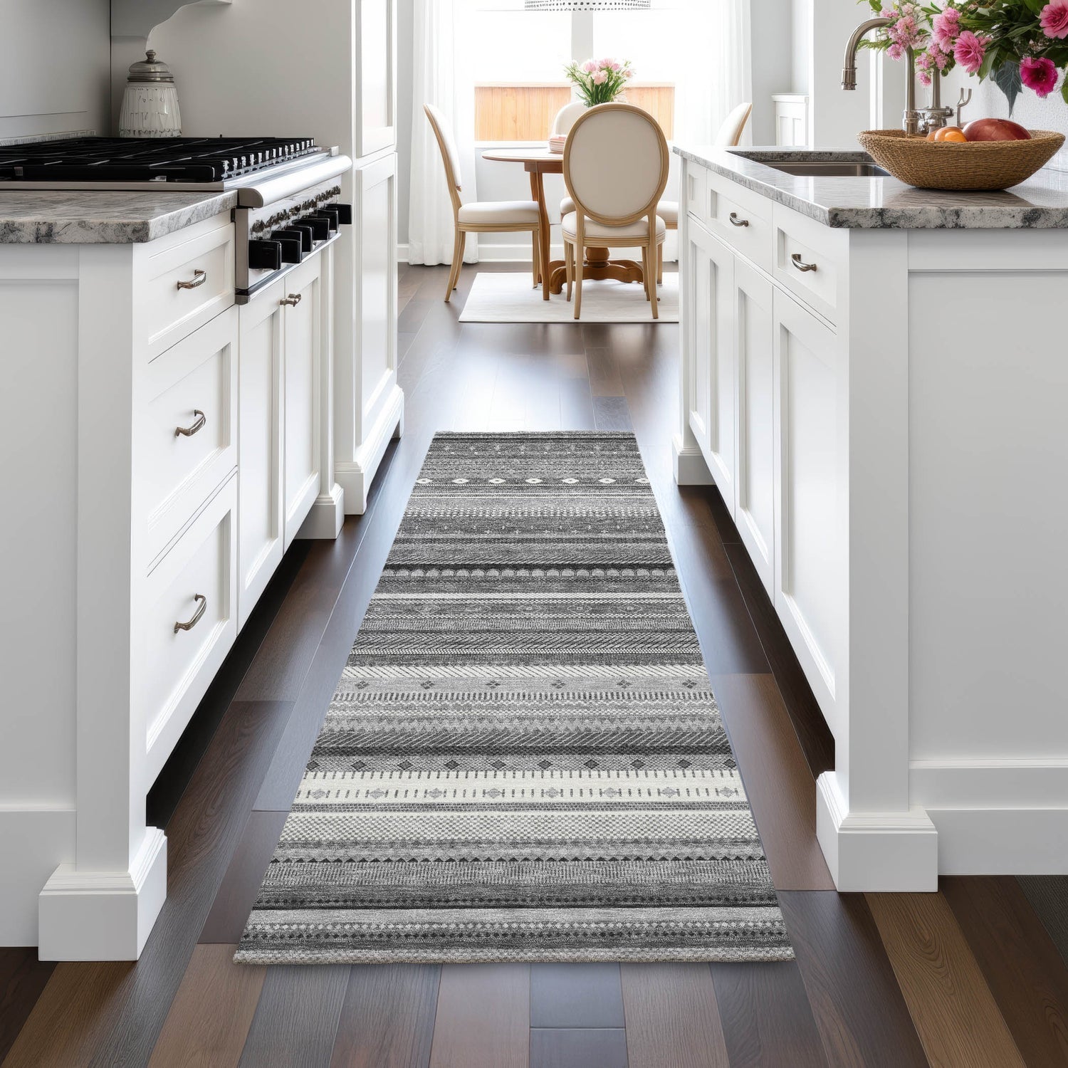 Addison Chantille ACN2218 Stripes Machine Made Transitional Gray Rug