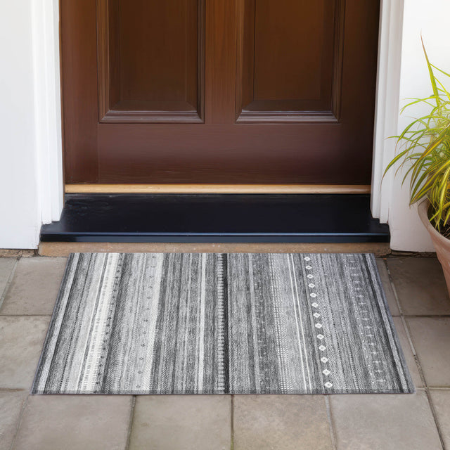 Addison Chantille ACN2218 Stripes Machine Made Transitional Gray Rug