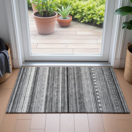 Addison Chantille ACN2218 Stripes Machine Made Transitional Gray Rug