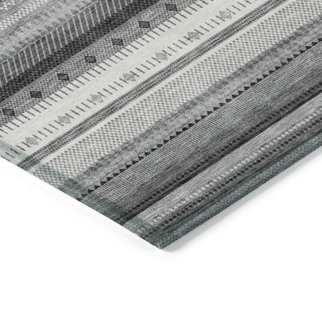 Addison Chantille ACN2218 Stripes Machine Made Transitional Gray Rug