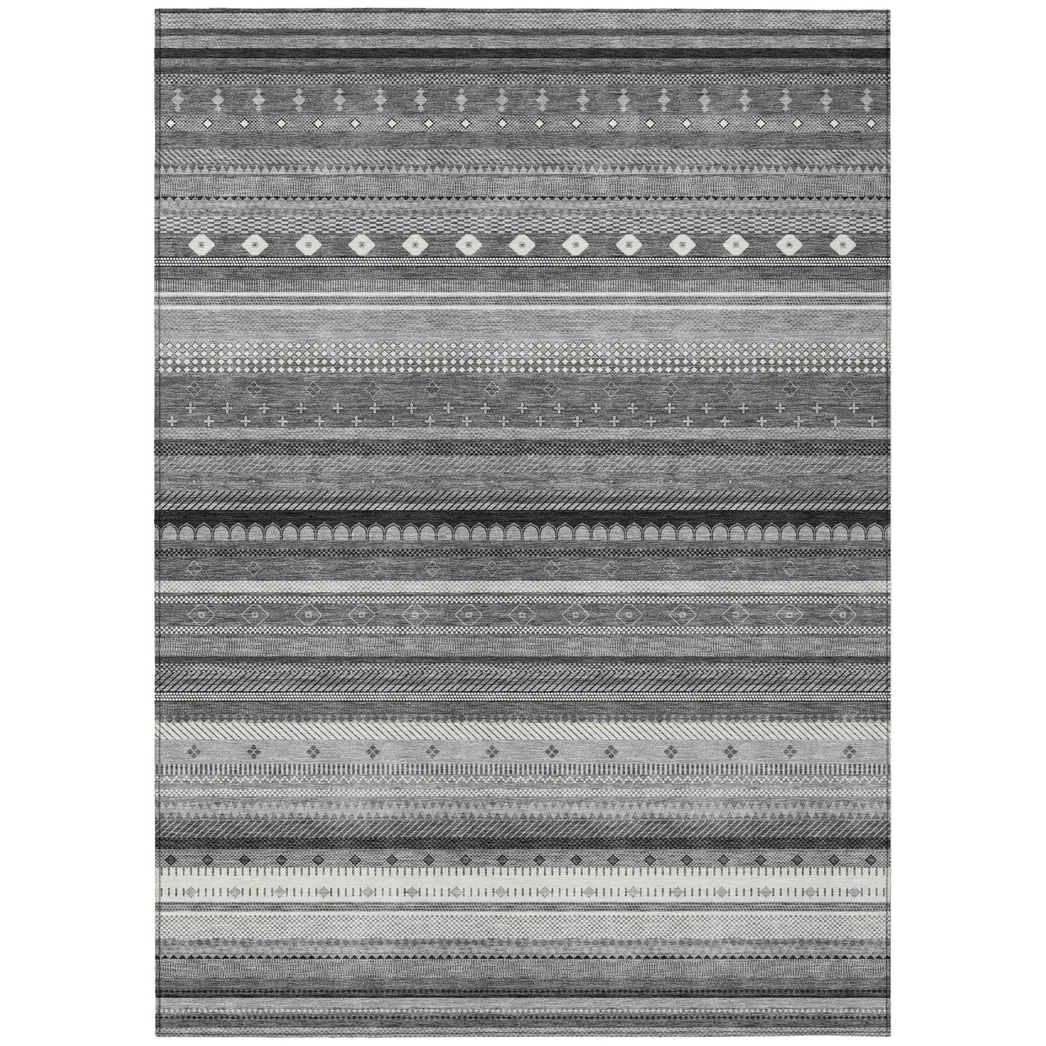 Addison Chantille ACN2218 Stripes Machine Made Transitional Gray Rug