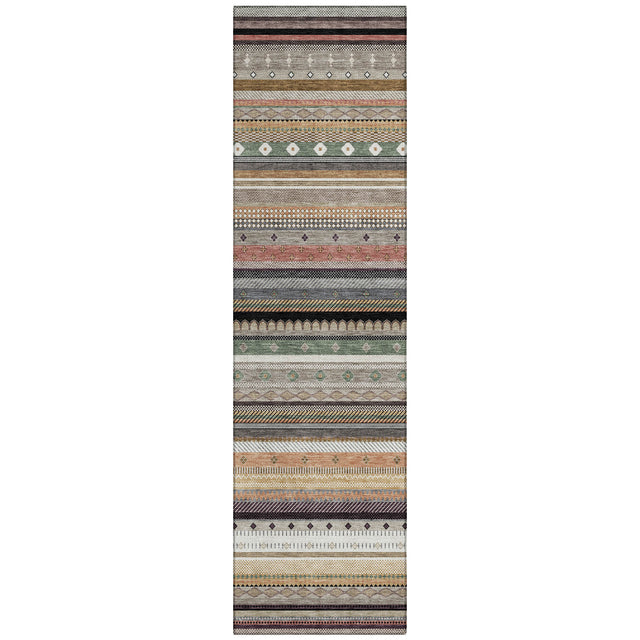 Addison Chantille ACN2218 Stripes Machine Made Transitional Khaki Rug