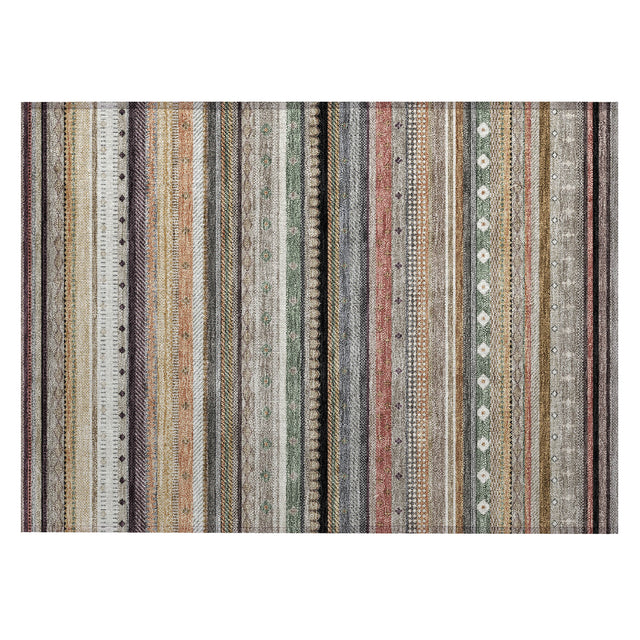 Addison Chantille ACN2218 Stripes Machine Made Transitional Khaki Rug