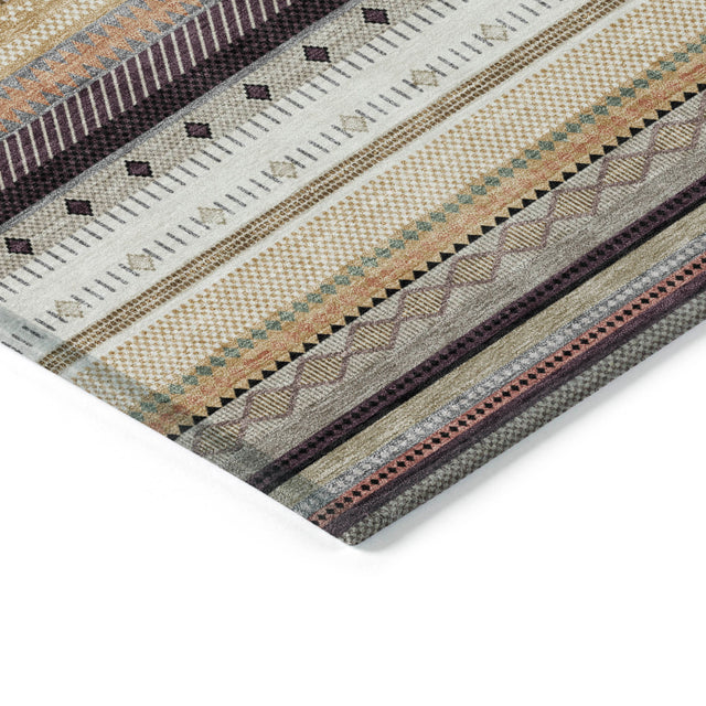Addison Chantille ACN2218 Stripes Machine Made Transitional Khaki Rug