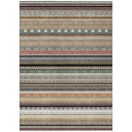 Addison Chantille ACN2218 Stripes Machine Made Transitional Khaki Rug