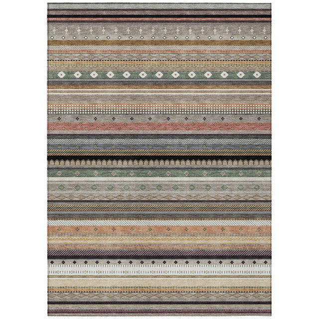 Addison Chantille ACN2218 Stripes Machine Made Transitional Khaki Rug