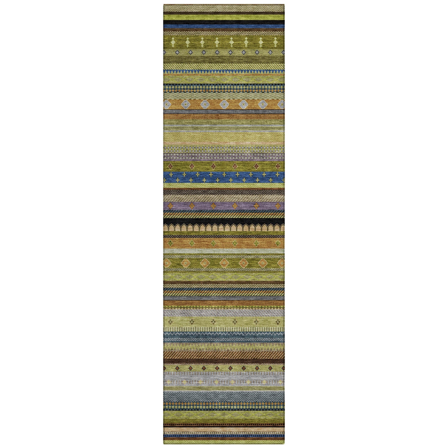 Addison Chantille ACN2218 Stripes Machine Made Transitional Olive Rug