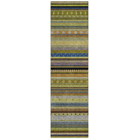 Addison Chantille ACN2218 Stripes Machine Made Transitional Olive Rug