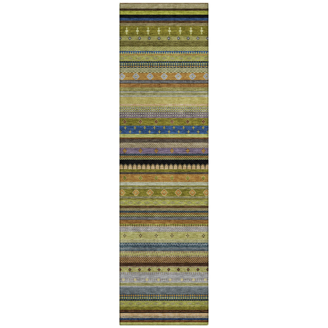 Addison Chantille ACN2218 Stripes Machine Made Transitional Olive Rug