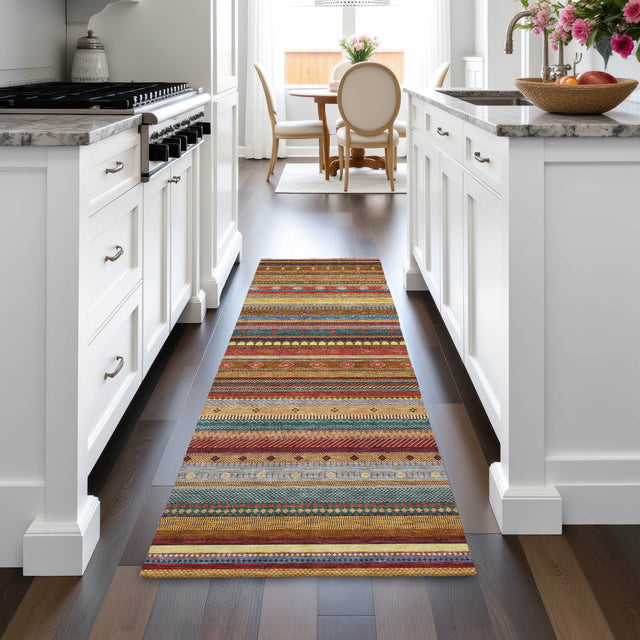 Addison Chantille ACN2218 Stripes Machine Made Transitional Paprika Rug