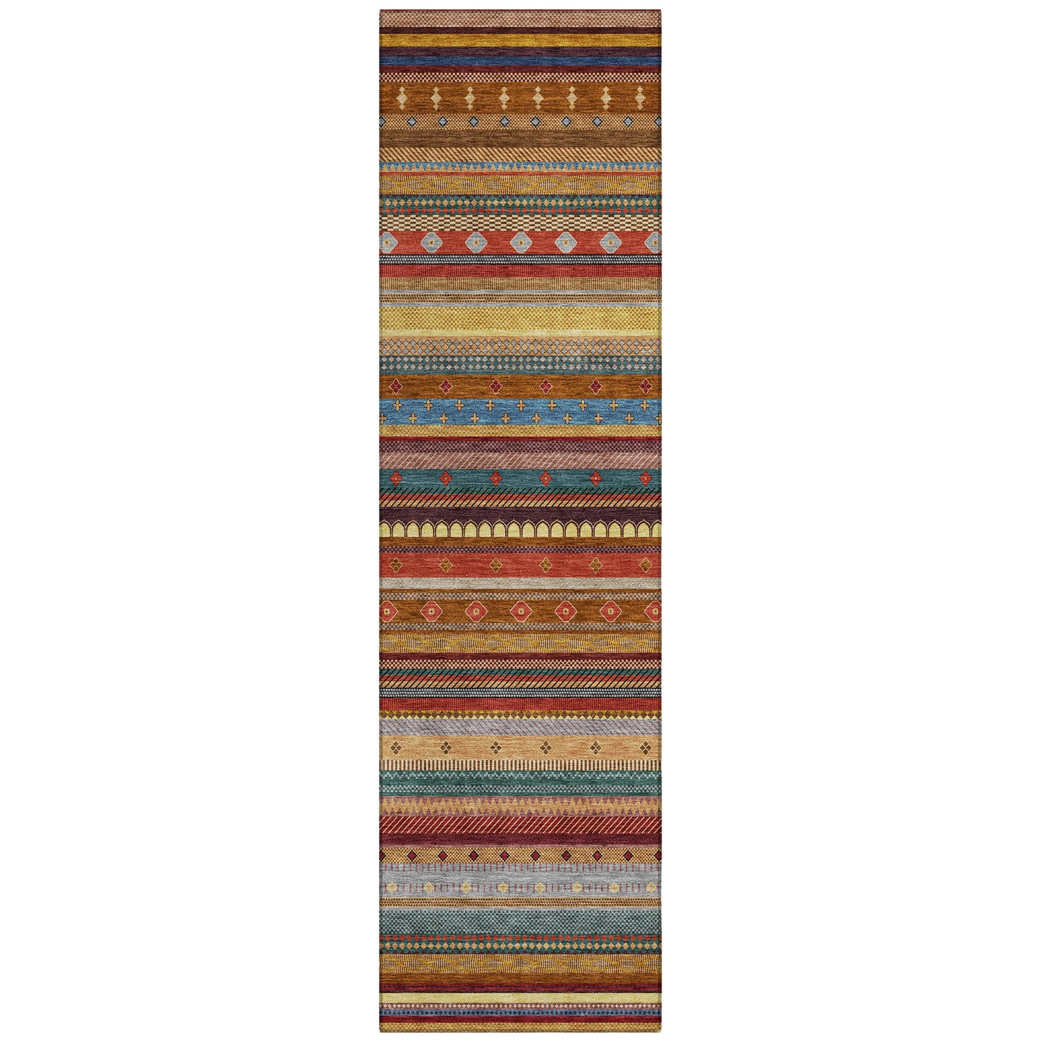 Addison Chantille ACN2218 Stripes Machine Made Transitional Paprika Rug