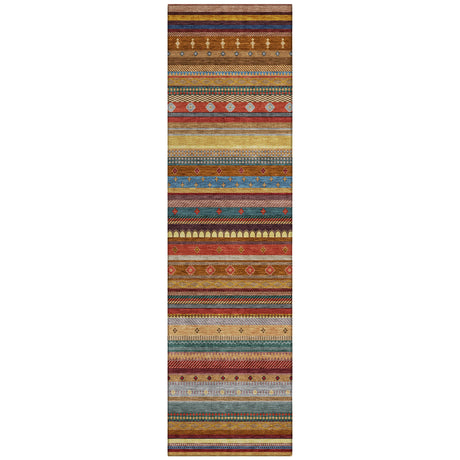 Addison Chantille ACN2218 Stripes Machine Made Transitional Paprika Rug