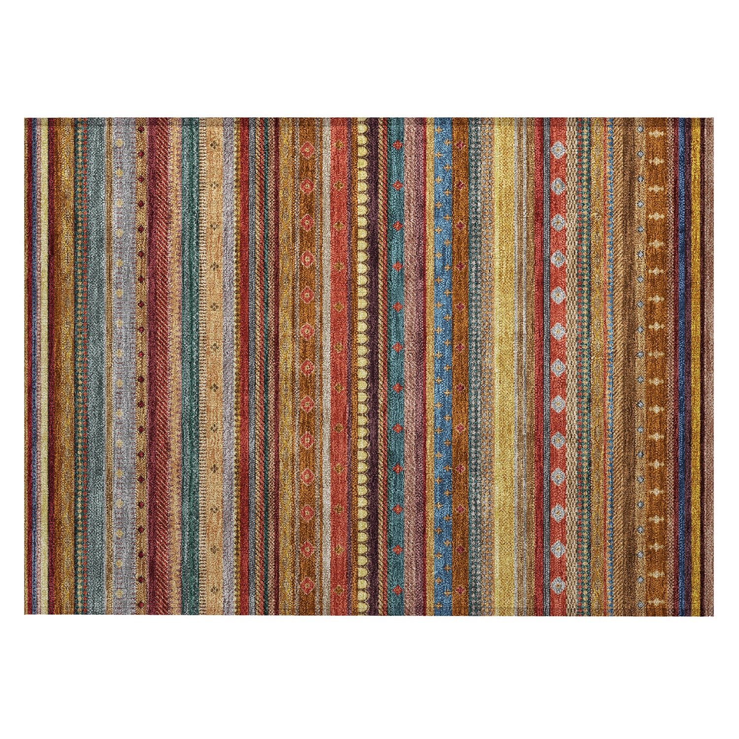 Addison Chantille ACN2218 Stripes Machine Made Transitional Paprika Rug