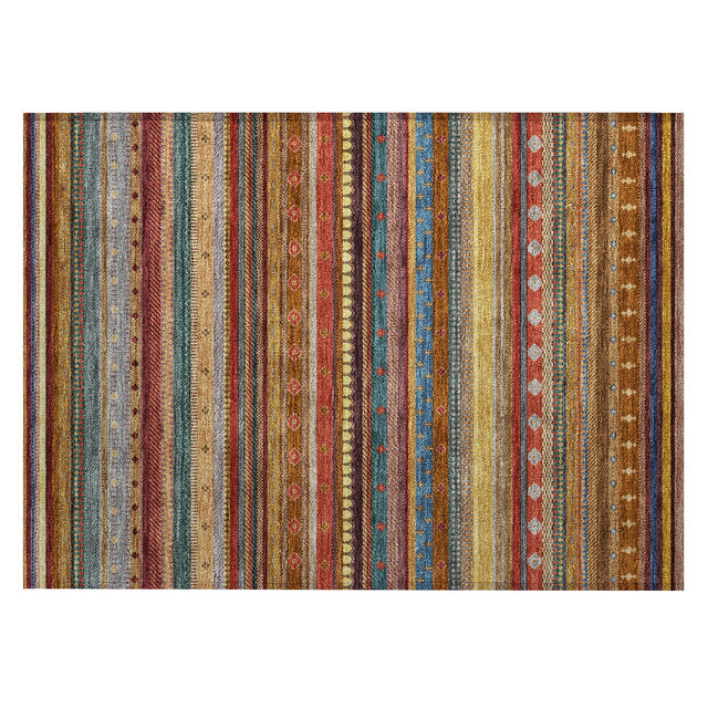 Addison Chantille ACN2218 Stripes Machine Made Transitional Paprika Rug
