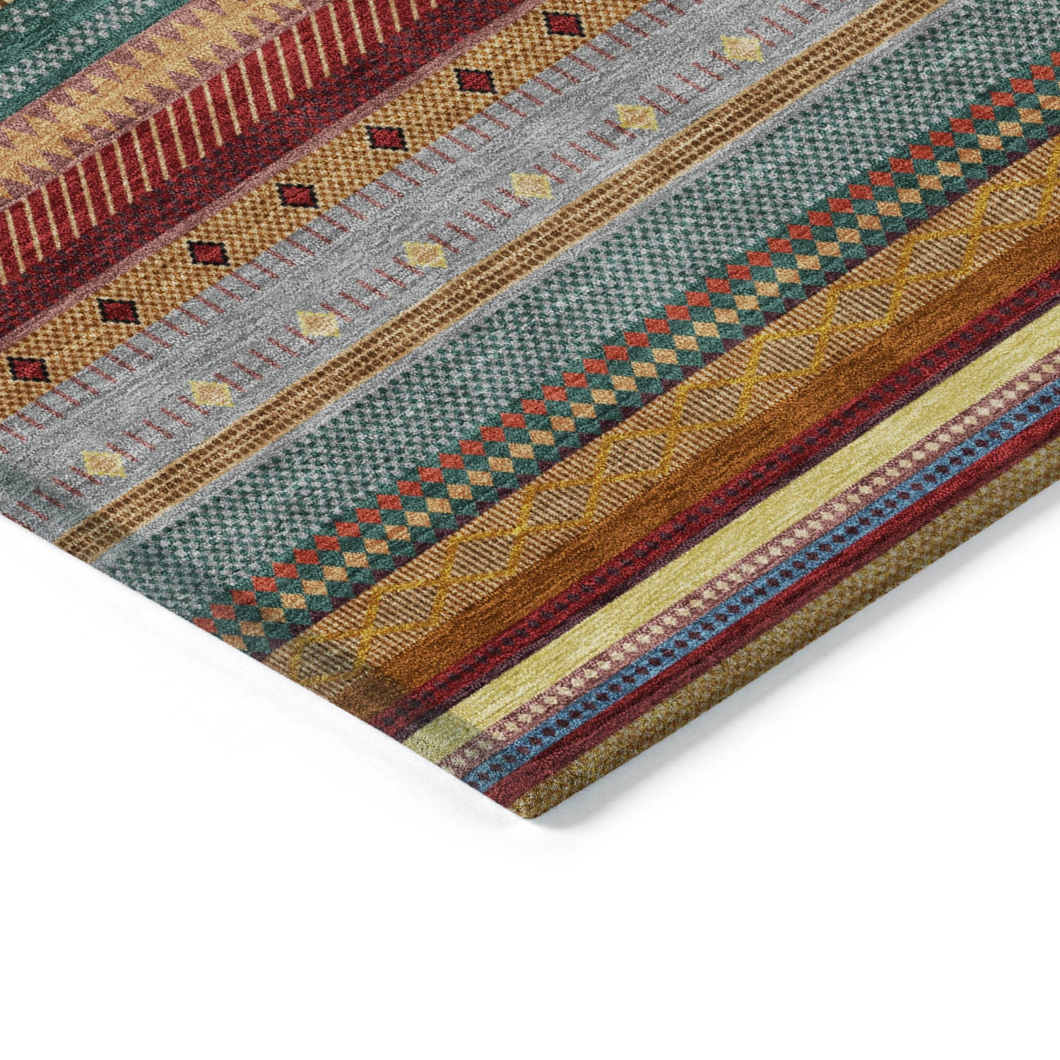 Addison Chantille ACN2218 Stripes Machine Made Transitional Paprika Rug