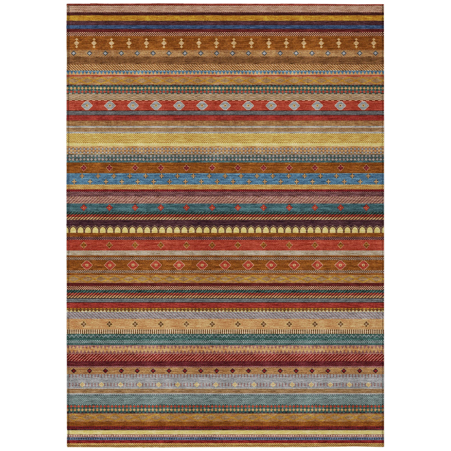 Addison Chantille ACN2218 Stripes Machine Made Transitional Paprika Rug