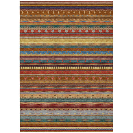 Addison Chantille ACN2218 Stripes Machine Made Transitional Paprika Rug