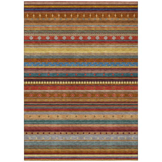 Addison Chantille ACN2218 Stripes Machine Made Transitional Paprika Rug