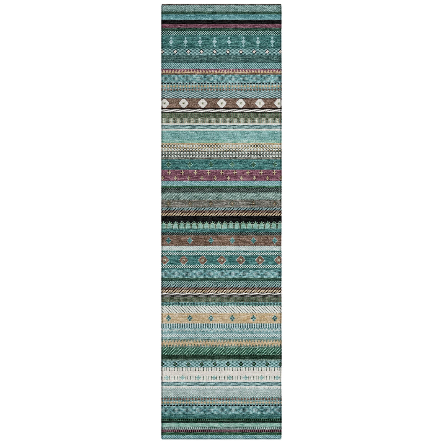 Addison Chantille ACN2218 Stripes Machine Made Transitional Teal Rug