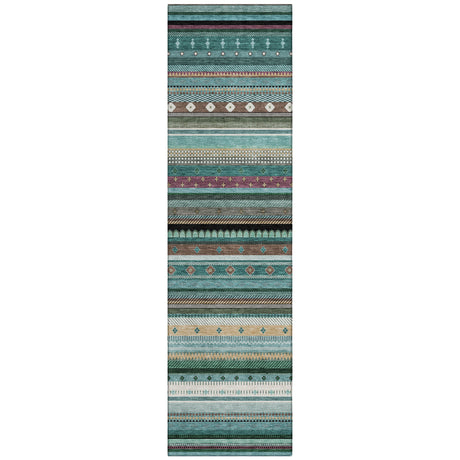 Addison Chantille ACN2218 Stripes Machine Made Transitional Teal Rug