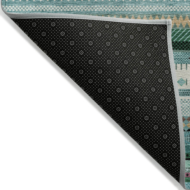 Addison Chantille ACN2218 Stripes Machine Made Transitional Teal Rug