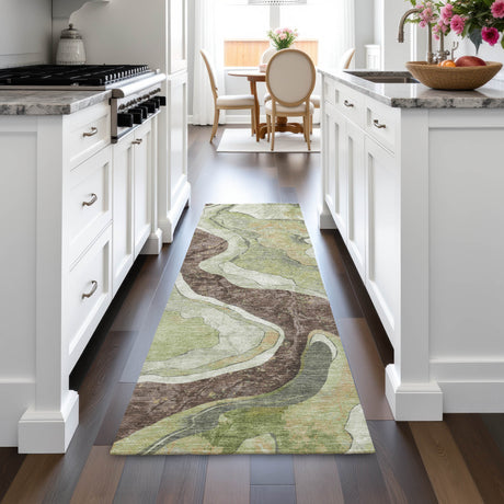 Addison Chantille ACN2219 Abstract Machine Made Transitional Aloe Rug