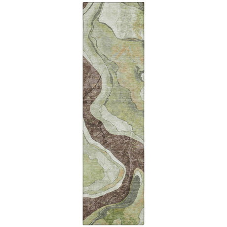 Addison Chantille ACN2219 Abstract Machine Made Transitional Aloe Rug
