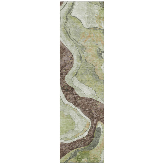 Addison Chantille ACN2219 Abstract Machine Made Transitional Aloe Rug