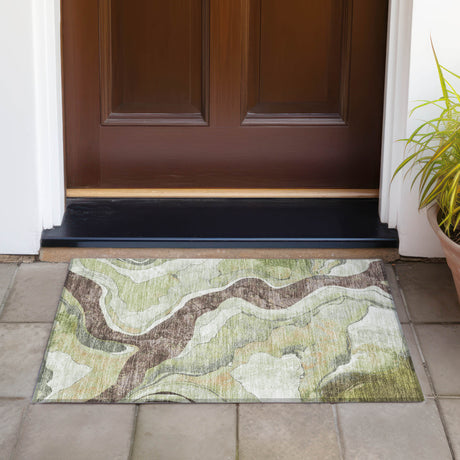 Addison Chantille ACN2219 Abstract Machine Made Transitional Aloe Rug