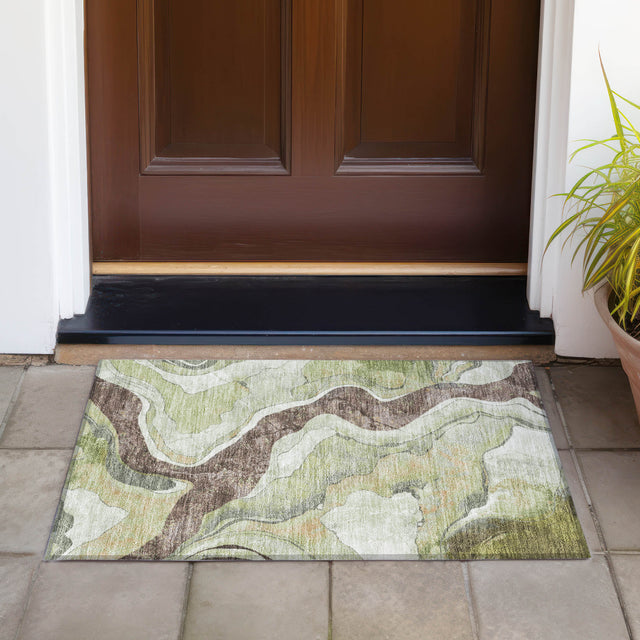 Addison Chantille ACN2219 Abstract Machine Made Transitional Aloe Rug