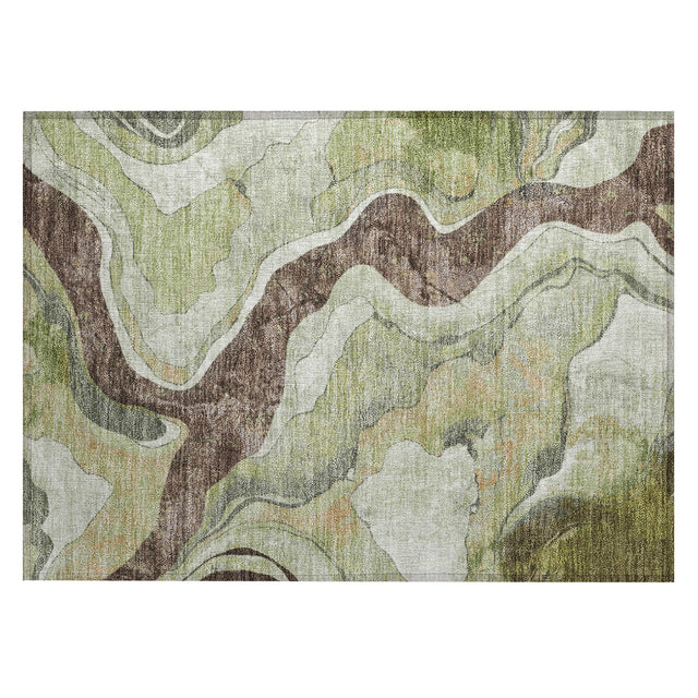 Addison Chantille ACN2219 Abstract Machine Made Transitional Aloe Rug